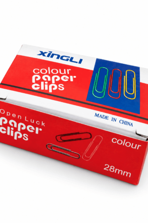 Paper Clips 28mm Plastic Colours 100 pcs x 5 pkts