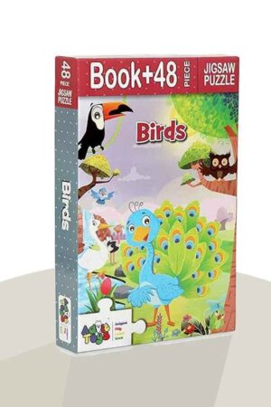 Birds – Jigsaw Puzzle (48 Piece + Educational Fun Fact Book Inside)