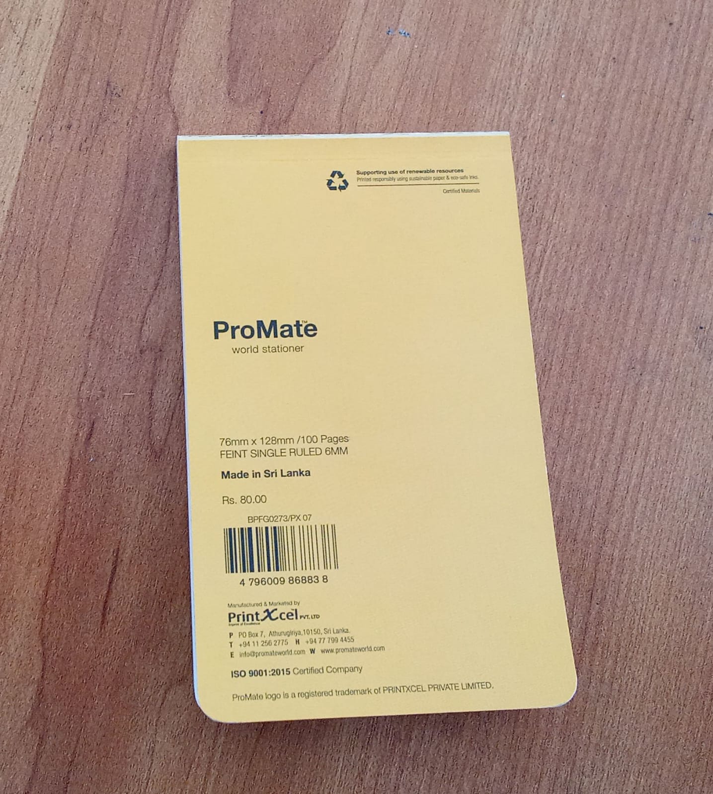 PROMATE NOTE PAD 128X76 SINGLE 100P (1) PROMATE NOTE PAD 128X76 SINGLE 100P
