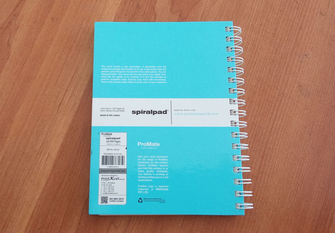 ProMate A6 Hardcover Flip-on Spiral Pad 100Pgs (4)