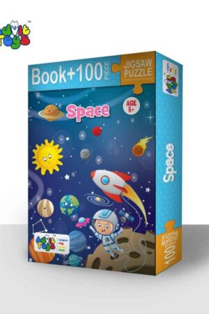 Space – Jigsaw Puzzle (100 Pieces + Educational Fun Fact Book Inside)