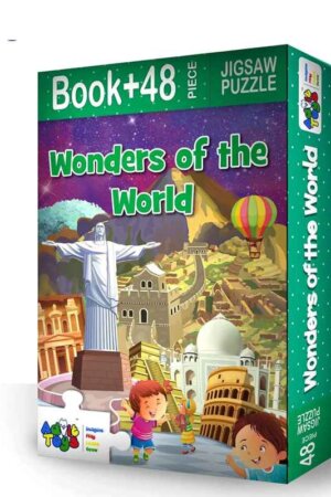 Wonders of The World – Jigsaw Puzzle (48 Piece + Educational Fun Fact Book Inside)